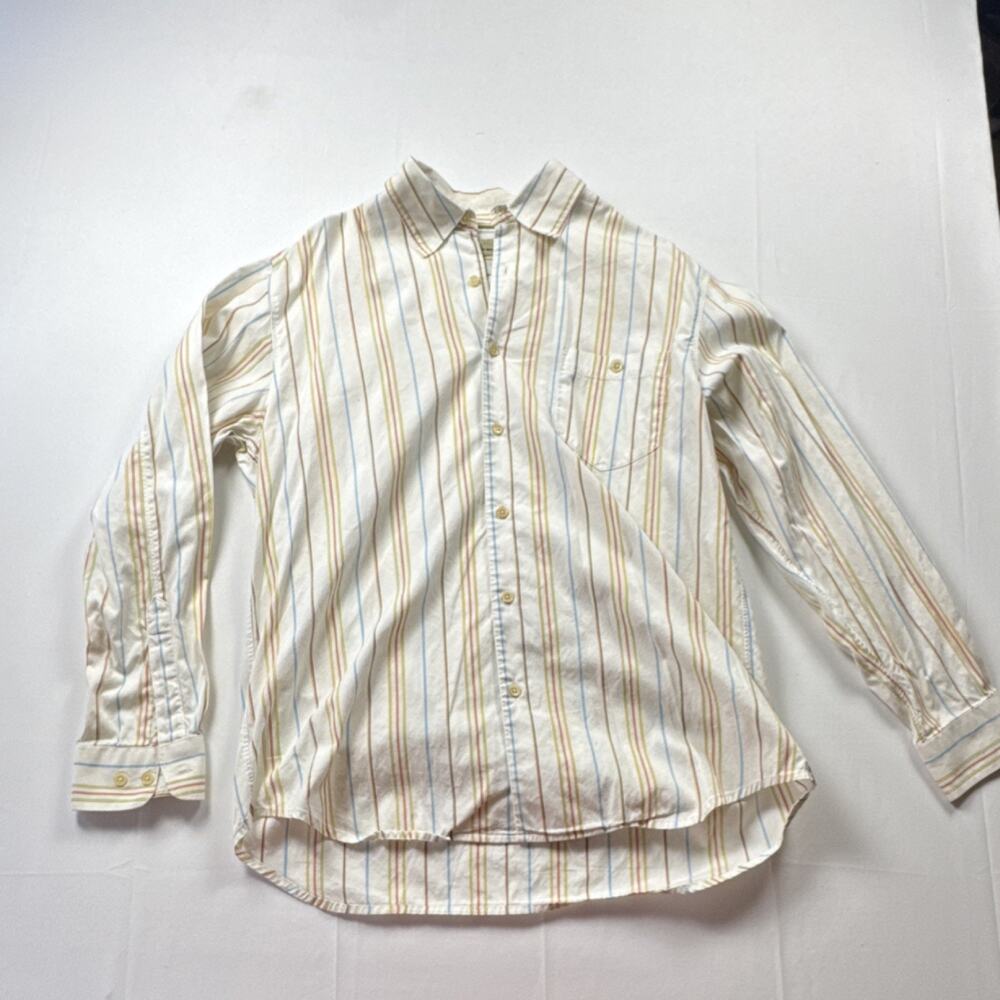 Tommy Bahama/Men's Striped Multicolor Cotton Button-Up Shirt Long Sleeve M